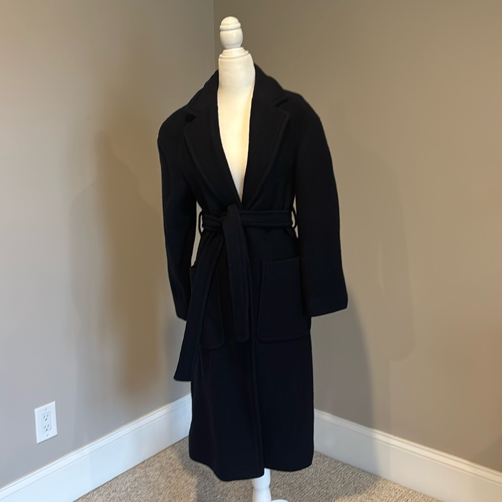 J Crew Navy Blue Wool Wrap coat